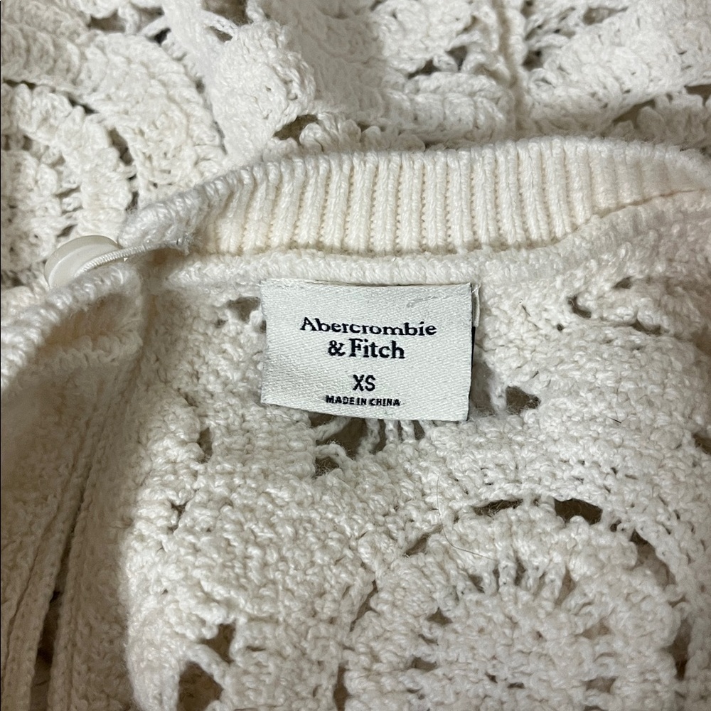 Abercrombie & Fitch White Crochet Crop Top - Picture 5 of 6